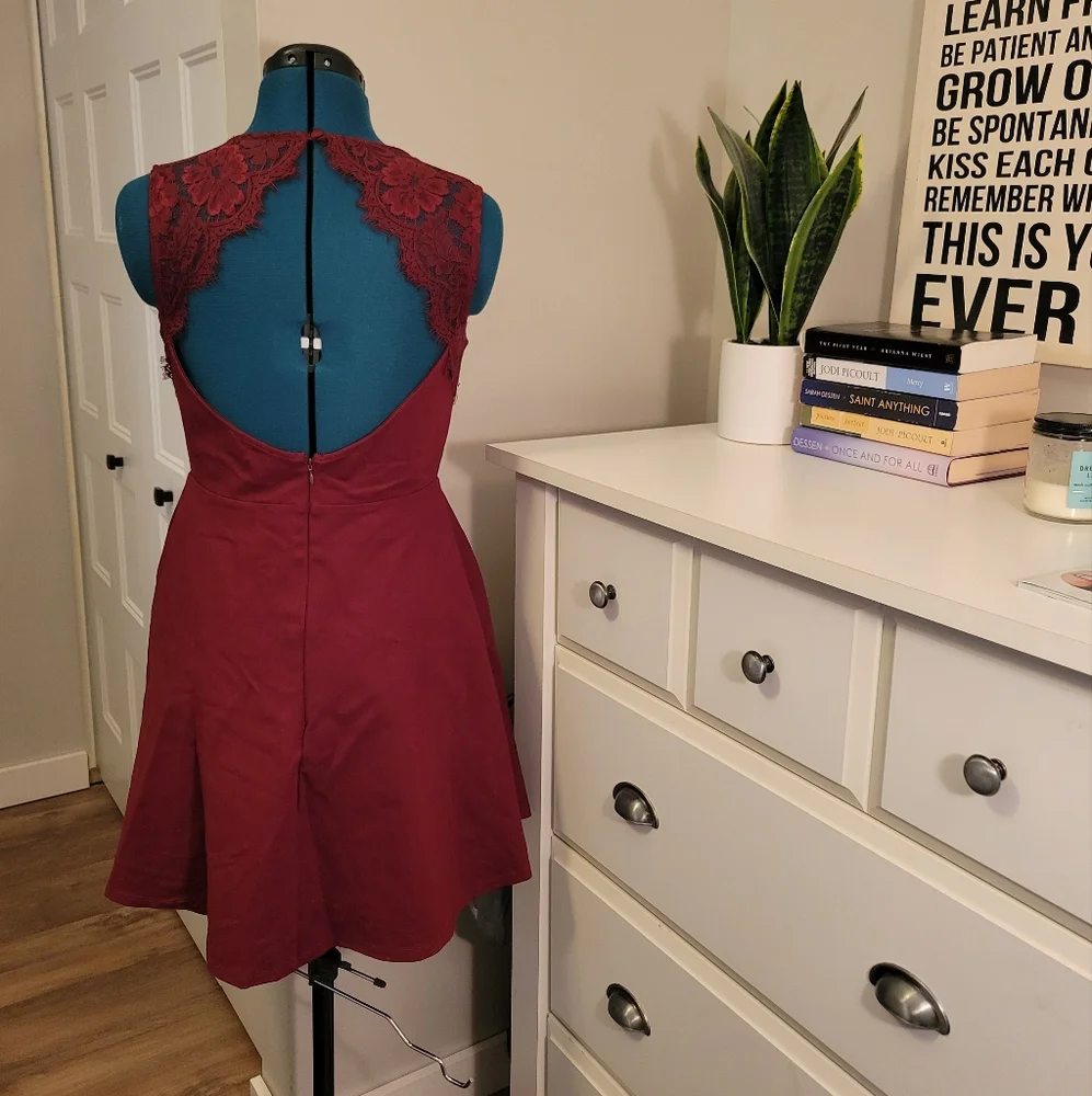 Lulu's Red Open-Back Dress - Picture 2 of 2